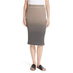 ATM Anthony Thomas Melillo Brown Black Ombré Dip Dye Striped Skirt Size L NWT